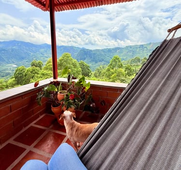 Hamaca, vista a las majestuosas peñas de Guática Risaralda