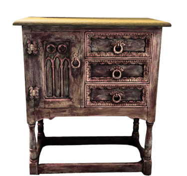 gothic style cabinet painted in layers by Absolutely Mintage