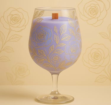 Glass scented candle with lawender node