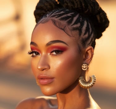 Imagine a radiant Black woman, confidently rocking perfectly styled Bantu knots, exuding Afrocentric beauty and bold self-exp