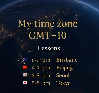 Earth globe from space, illustrating English lessons available across time zones