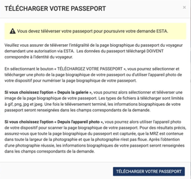 Esta - téléchargement passeport
