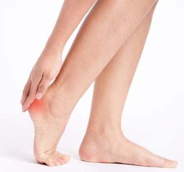 a person with a painful foot pain