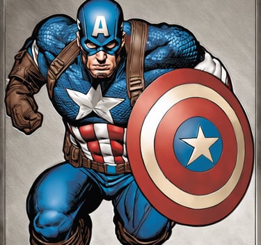 captain america holding a shield