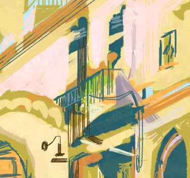 Digital drawing - Marbella courtyard