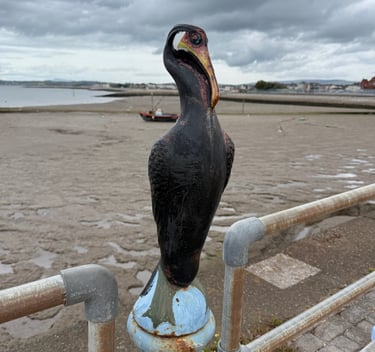 Bird sculptures in Morecambe, England