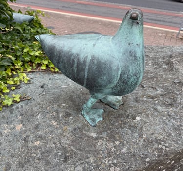 Bird sculptures in Morecambe, England