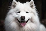 happy samoyed head