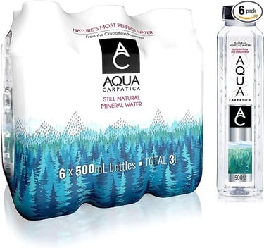 a bottle of aqua aqua water with a bottle of water