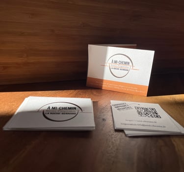 Cartes de visites imprimées par A Mi-Chemin, 56130 dans le Morbihan