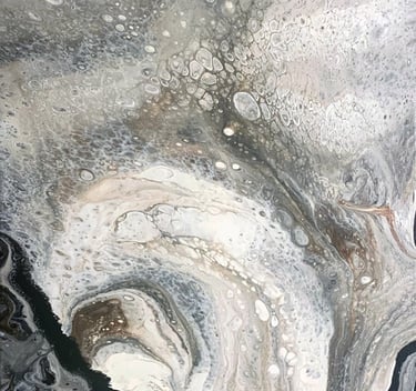 Fluid pour hand painting