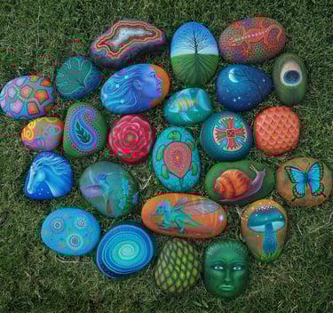  decorative painted pebbles