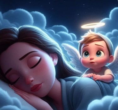 bebé angerl y mama dormida