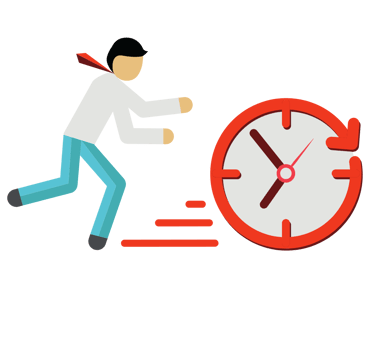 Funcionário correndo para marcar o ponto