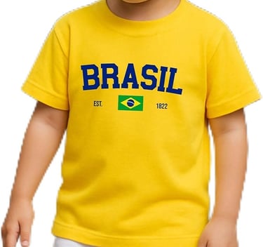 Camiseta Infantil Juvenil Unissex Em Algodão Brasil