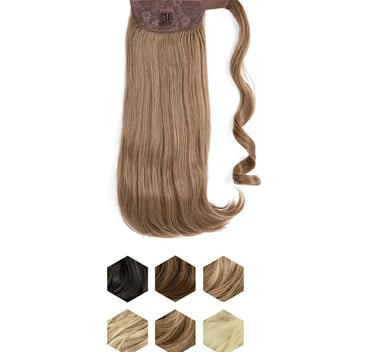 a ponytail style ponytail style hairpiece with a ponytail style