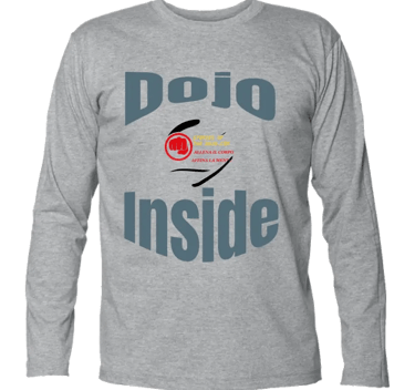 t-shirt maniche lunghe grey front con scritta