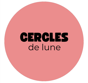 Logo d'un rond rose clair sur lequel est écrit "cercle de lunes"