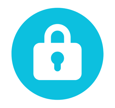 Ícono de candado blanco que simboliza la seguridad y protección de los contratos inteligentes