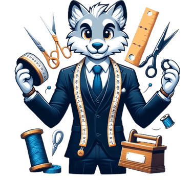 a cat is holding scissors and scissors in his hands
