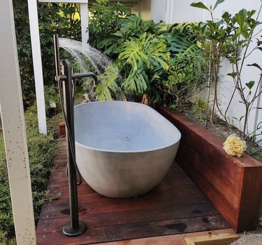 outdoor bath Kawau renovation