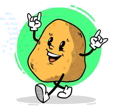 Aardappel cartoon grappig