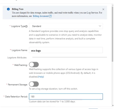 Alibaba Log Service deployment for ECS