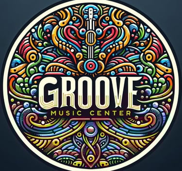 colorful tribal pattern groove music center logo