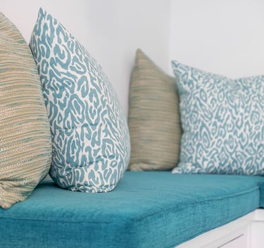 Custom Bench Cushion and Pillows