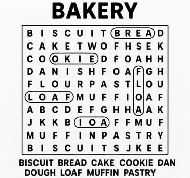 Bakery Word Search 