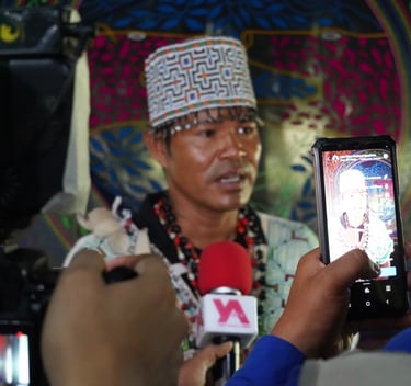 Roger Bardales an interview to the local press about issues indigenous peoples are facing-