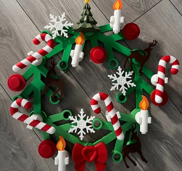 a Lego brick style wreath