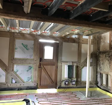 Under floor heating being installed