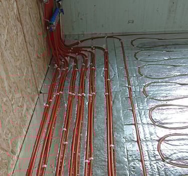 Under floor heating being installed