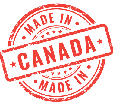 stamp with the words "made in Canada"