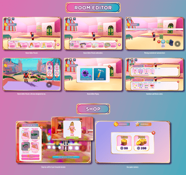 Room editor and shop UI Design