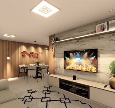 Projeto de Interiores de apartamento padrão em São Paulo