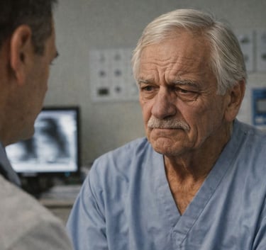 a man in scrubs and a nurse in scrubs