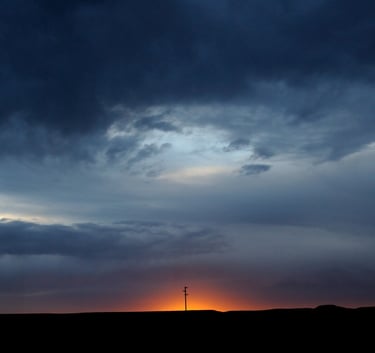 Une route au coucher du soleil en Patagonie