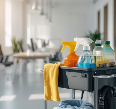 Salle de réunion propre et organisée après nettoyage professionnel de bureaux au Luxembourg.