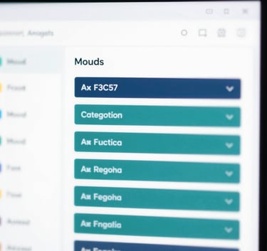 A professional mockup of a customer support dashboard. It shows automated categorization and mood analysis tags. The design is clean with soft shadows, incorporating brand colors #1F3C57 and #4A7CA1.