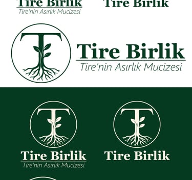 Tire Birlik logolarının koyu ve açık zeminde kullanımı.