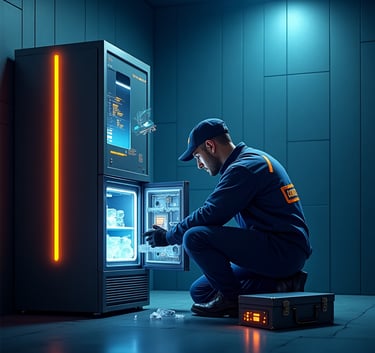 Fix Commercial Appliance technician repairs commercial freezer in Charlotte