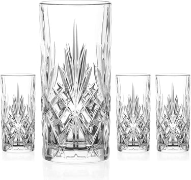 a set of four crystal crystal crystal glass vases