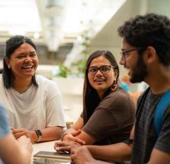 Campus students meeting outside