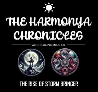Debut Album Cover - The Rise of the Storm Bringer | The Harmonya Chronicles