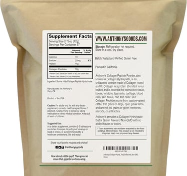 Collagen Peptide Powder Ingredients and Information