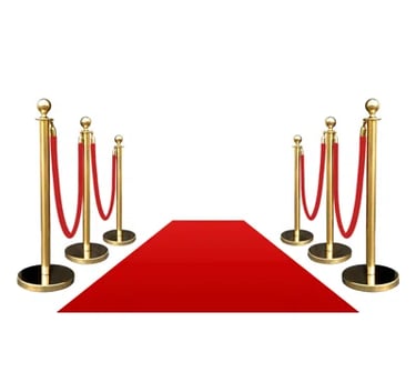 a red carpet with a red carpet and a red carpet with a red carpet