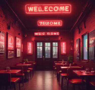 A vibrant neon sign representing intelligence and innovation.