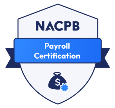 a payroll certification badge from the nacpb